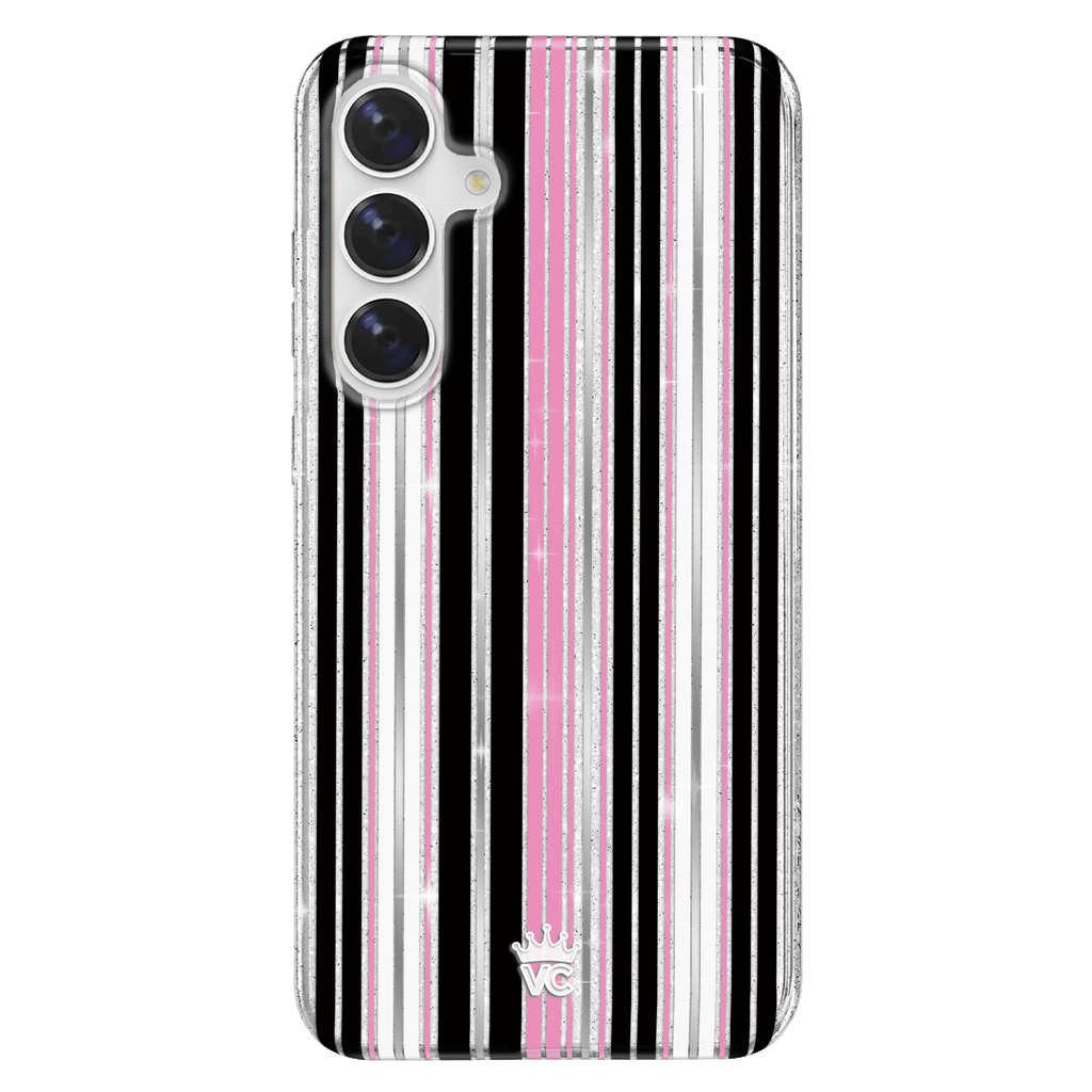 Pretty Punk Stripes Glitter Samsung Case
