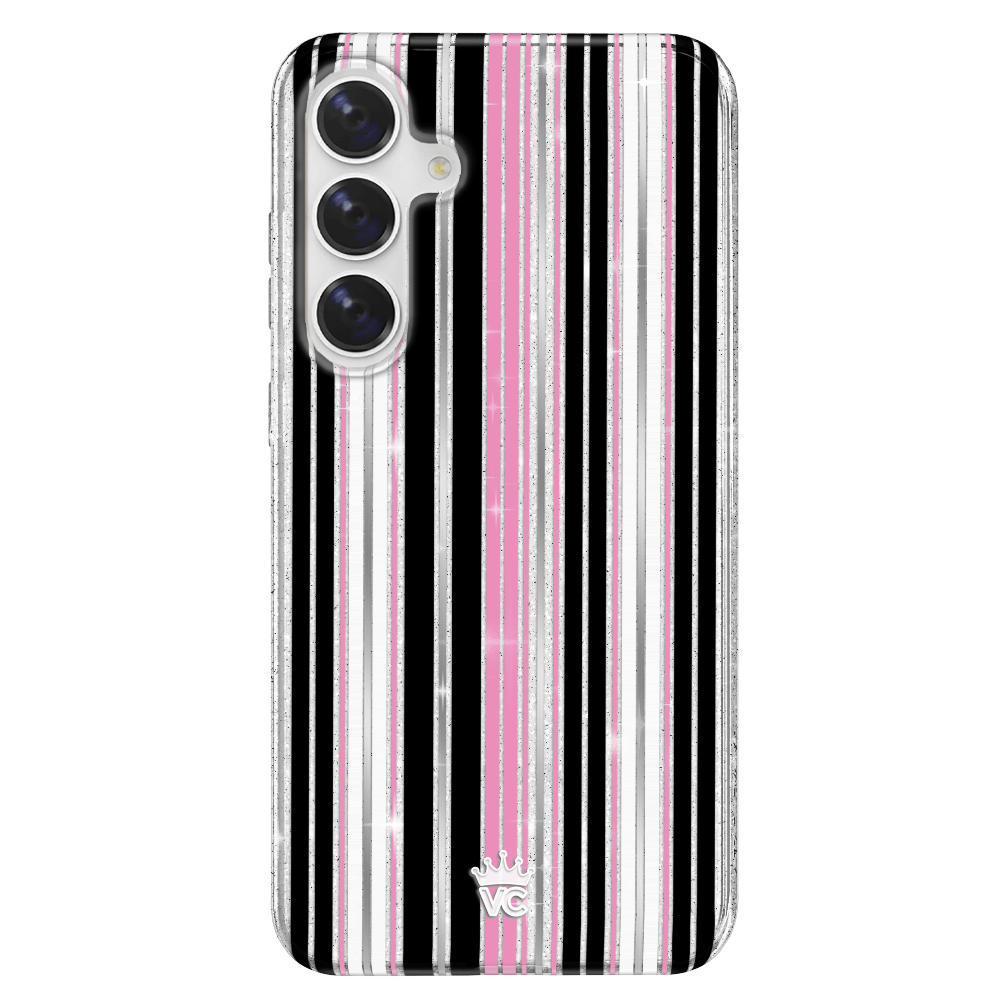 Pretty Punk Stripes Glitter Samsung Case