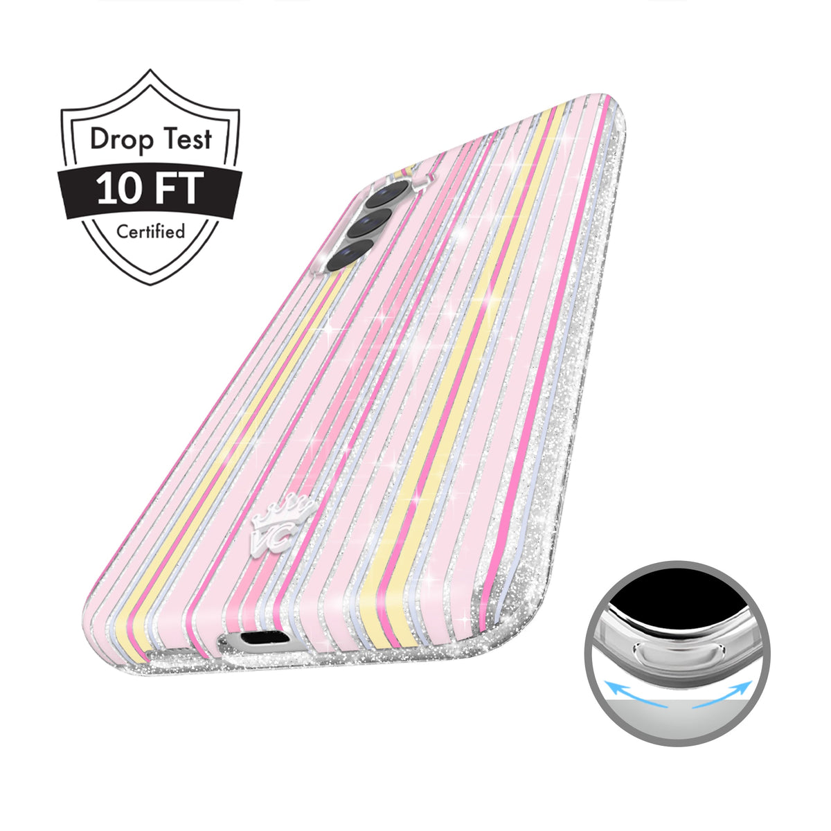 Sunkissed Stripes Glitter Samsung Case
