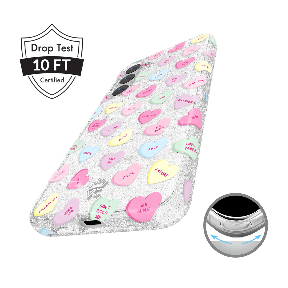 Sweet Hearts Glitter Samsung Case