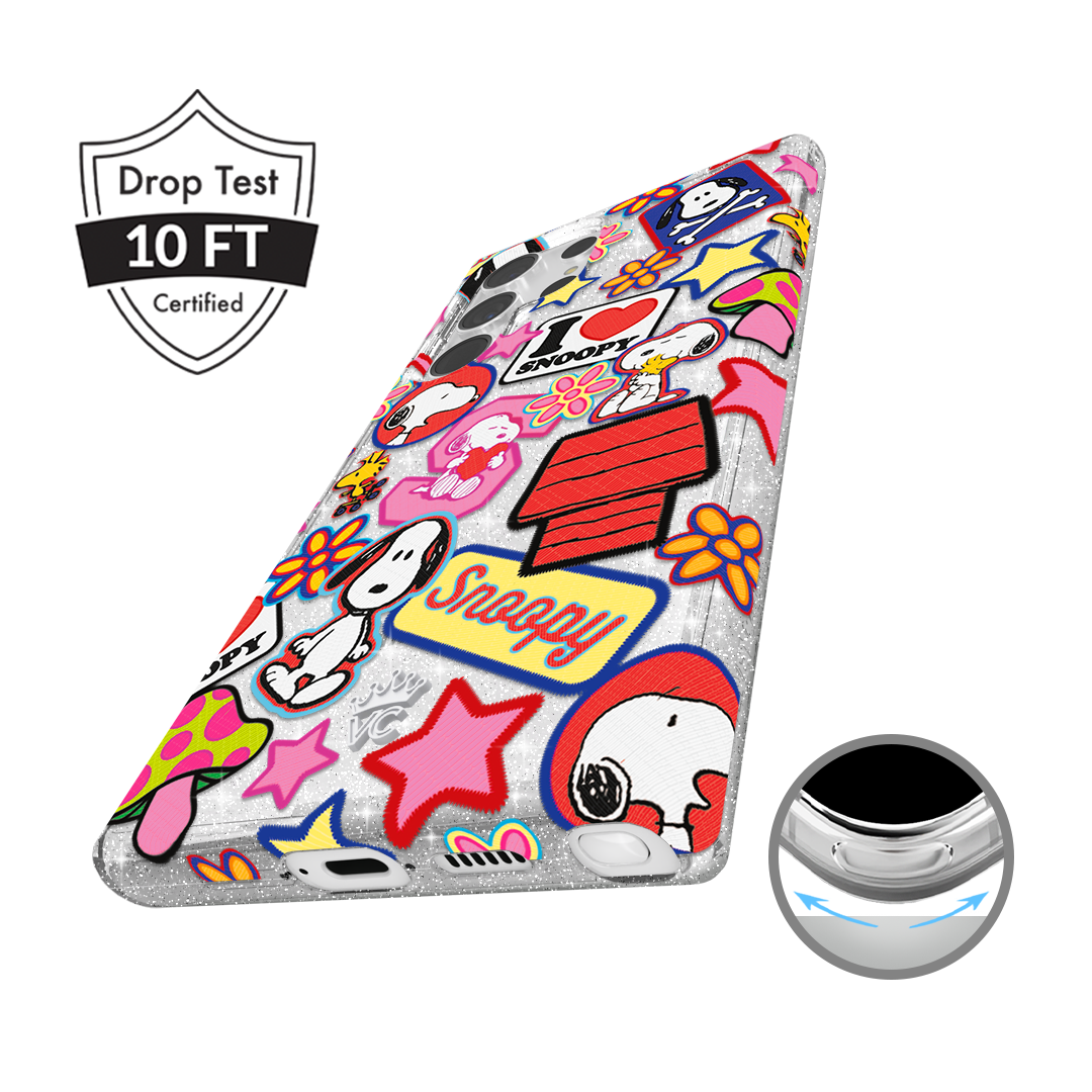 Snoopy Patchwork Glitter Samsung Case