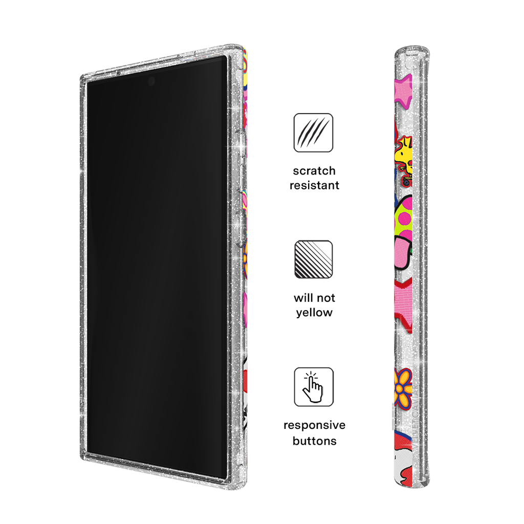 Snoopy Patchwork Glitter Samsung Case