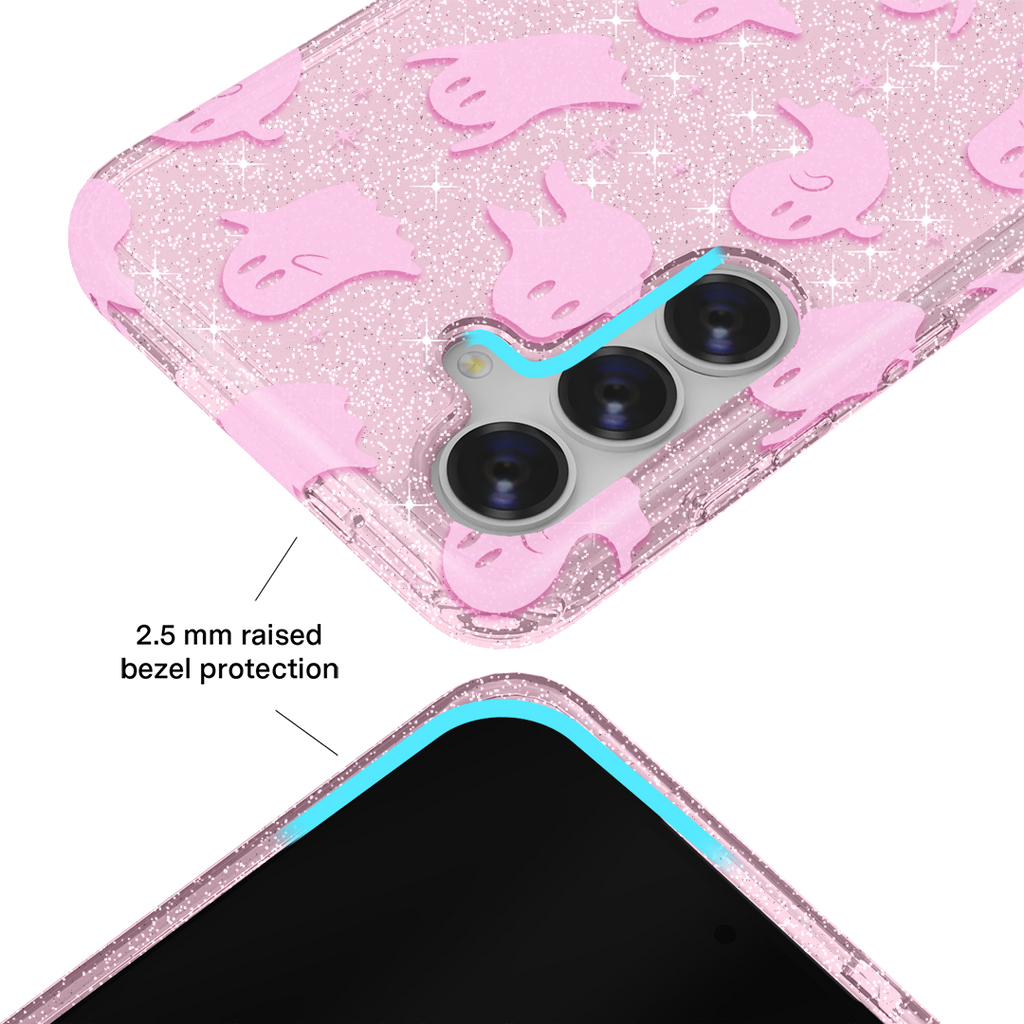 Ghosted Pink Glitter Samsung Case