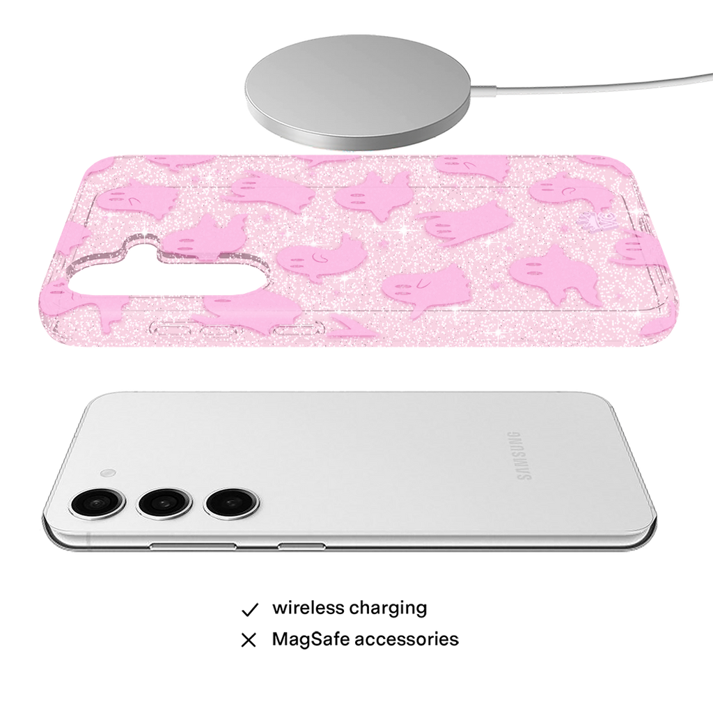 Ghosted Pink Glitter Samsung Case