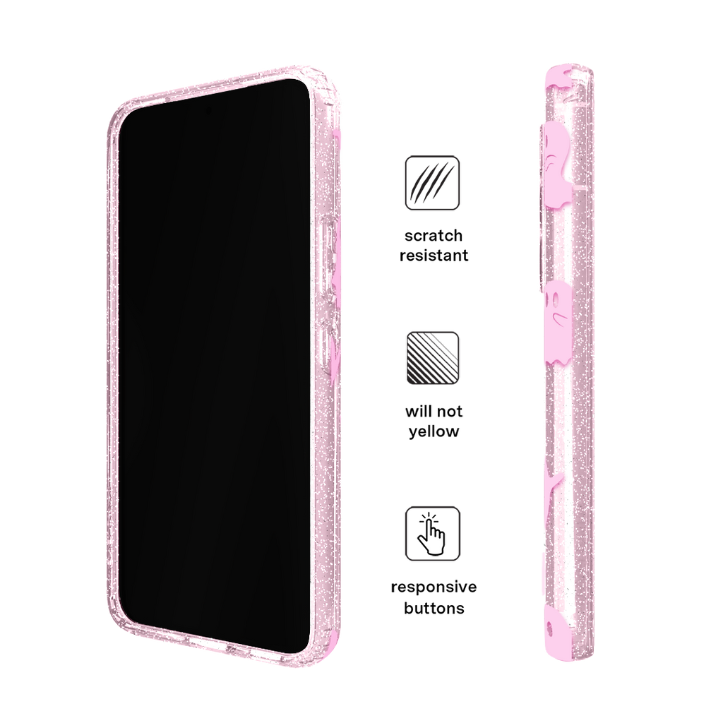Ghosted Pink Glitter Samsung Case