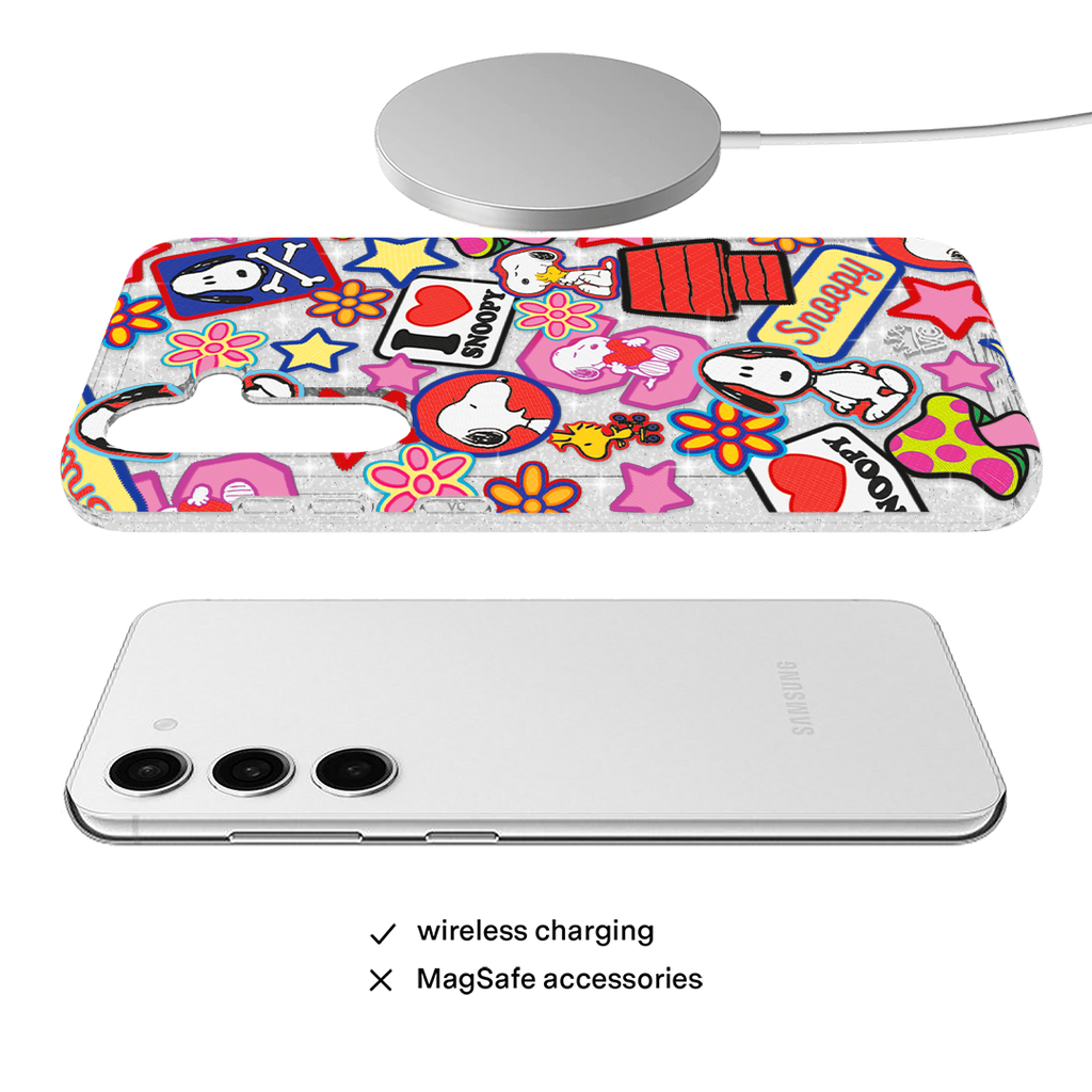 Snoopy Patchwork Glitter Samsung Case