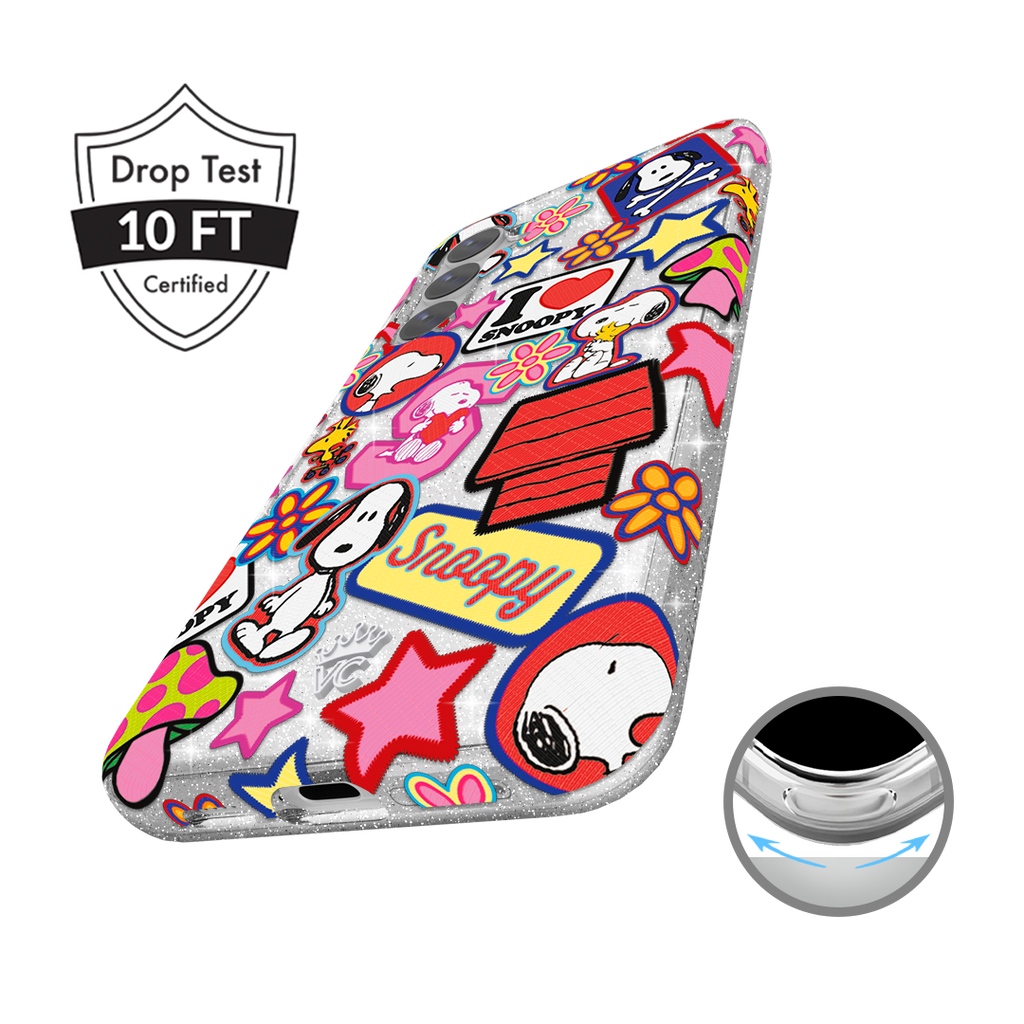 Snoopy Patchwork Glitter Samsung Case