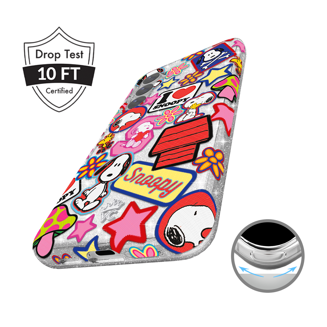 Snoopy Patchwork Glitter Samsung Case