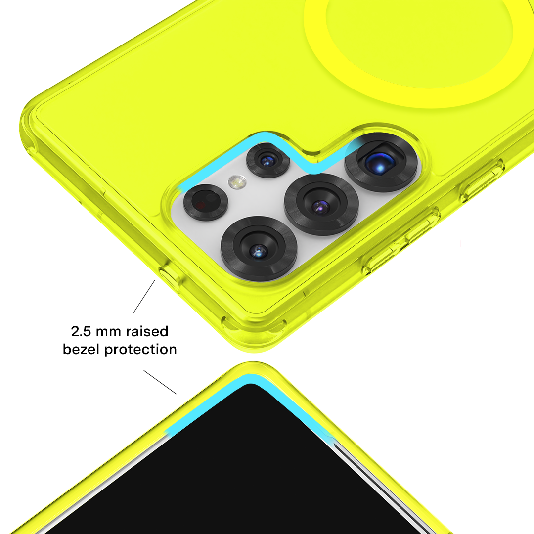 Neon Yellow Clear Samsung Case