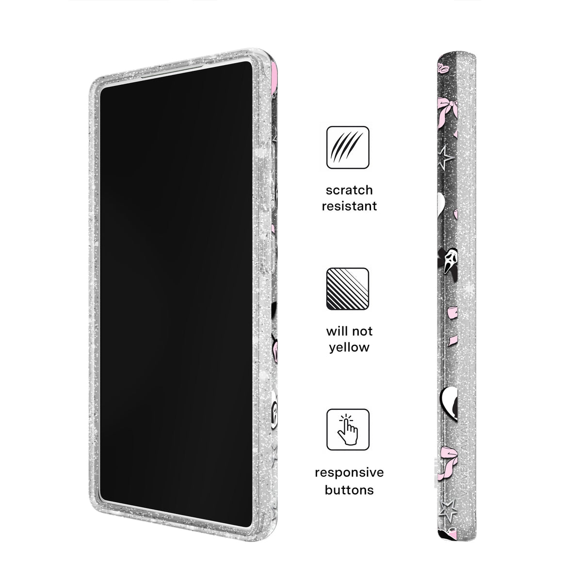Ghost Face Goth Glitter Samsung Case
