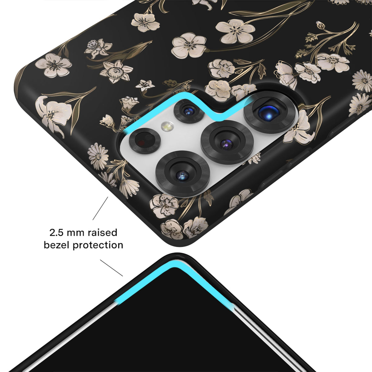 Nightbloom Gold Chrome Floral Samsung Case