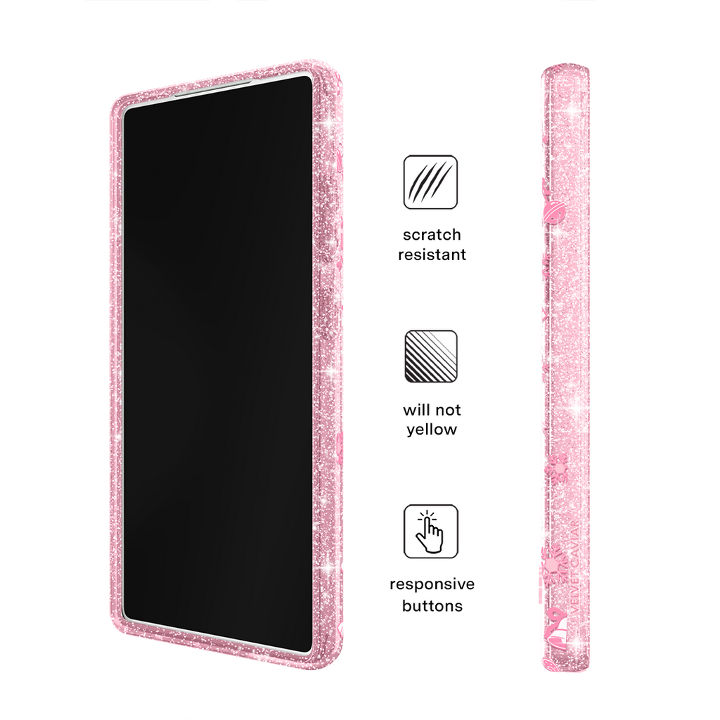 Pink Christmas Glitter Samsung Case