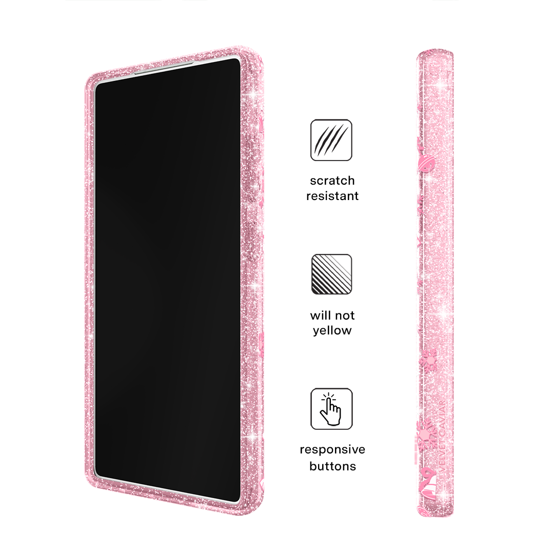 Pink Christmas Glitter Samsung Case