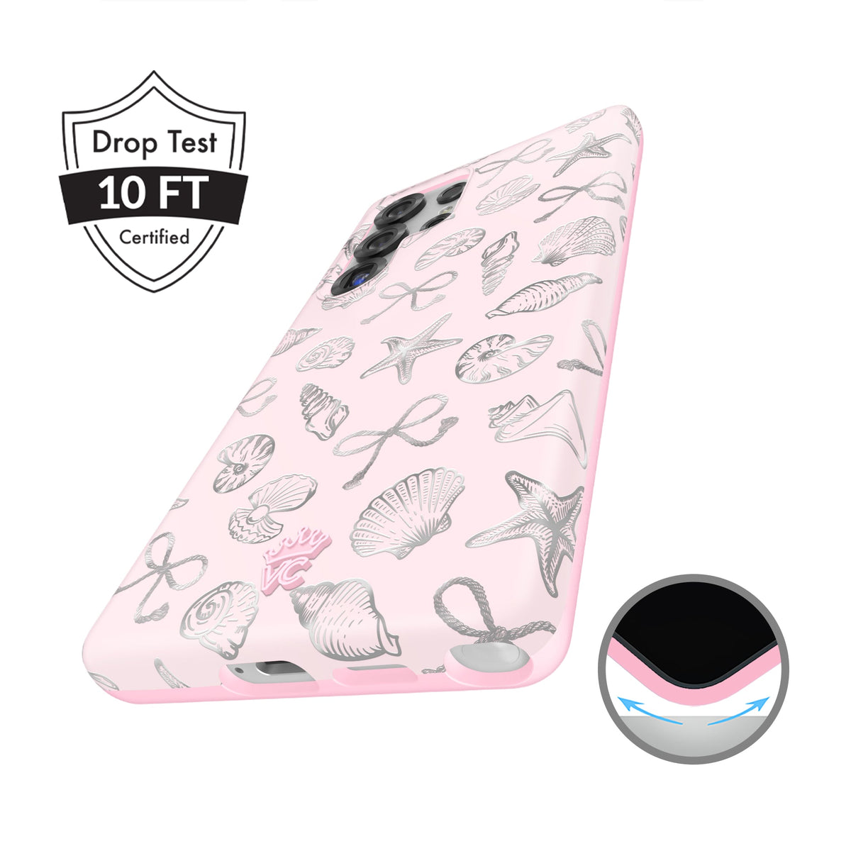 Pink Coastal Seashells Samsung Case