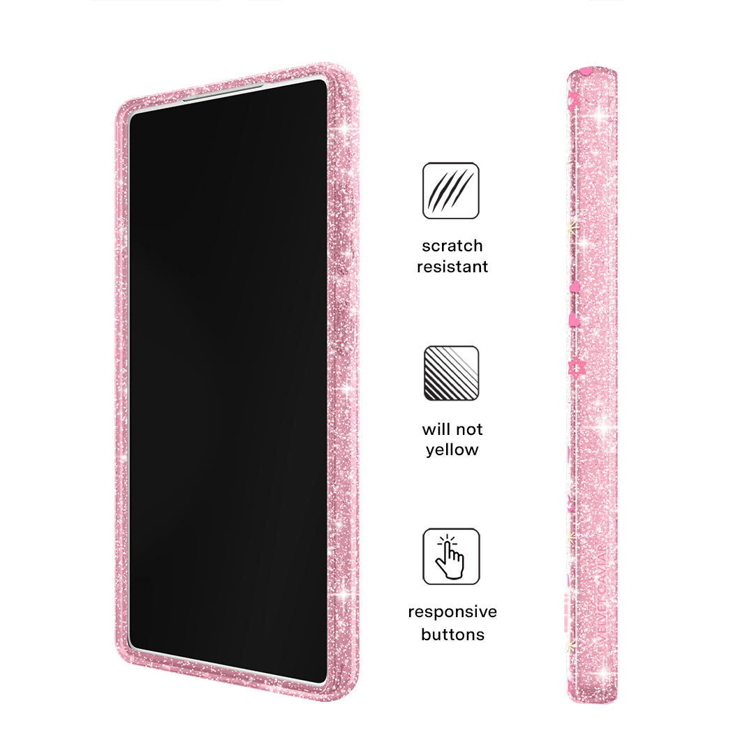 Pink Hanukkah Glitter Samsung Case