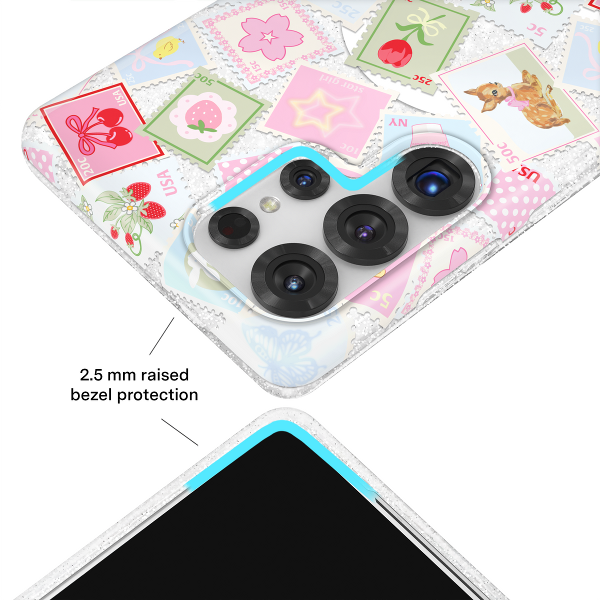 Spring Whimsy Stamps Glitter Samsung Case