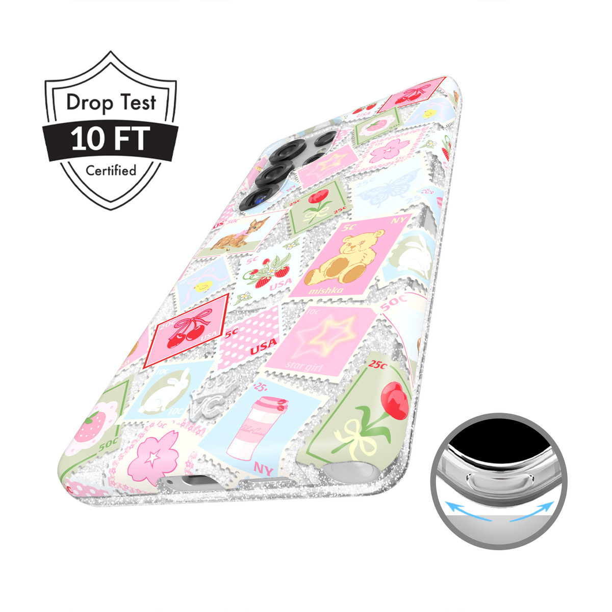 Spring Whimsy Stamps Glitter Samsung Case