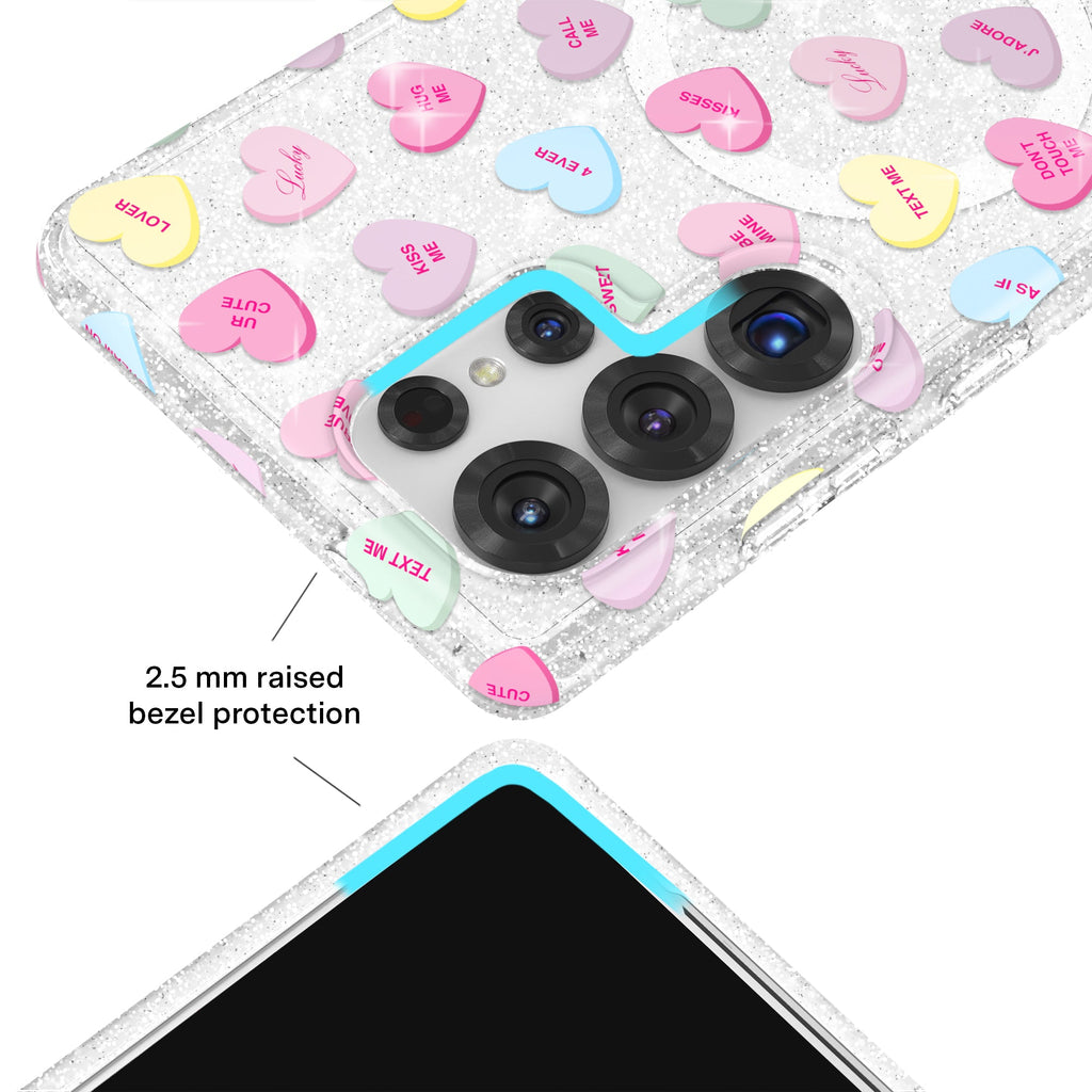 Sweet Hearts Glitter Samsung Case