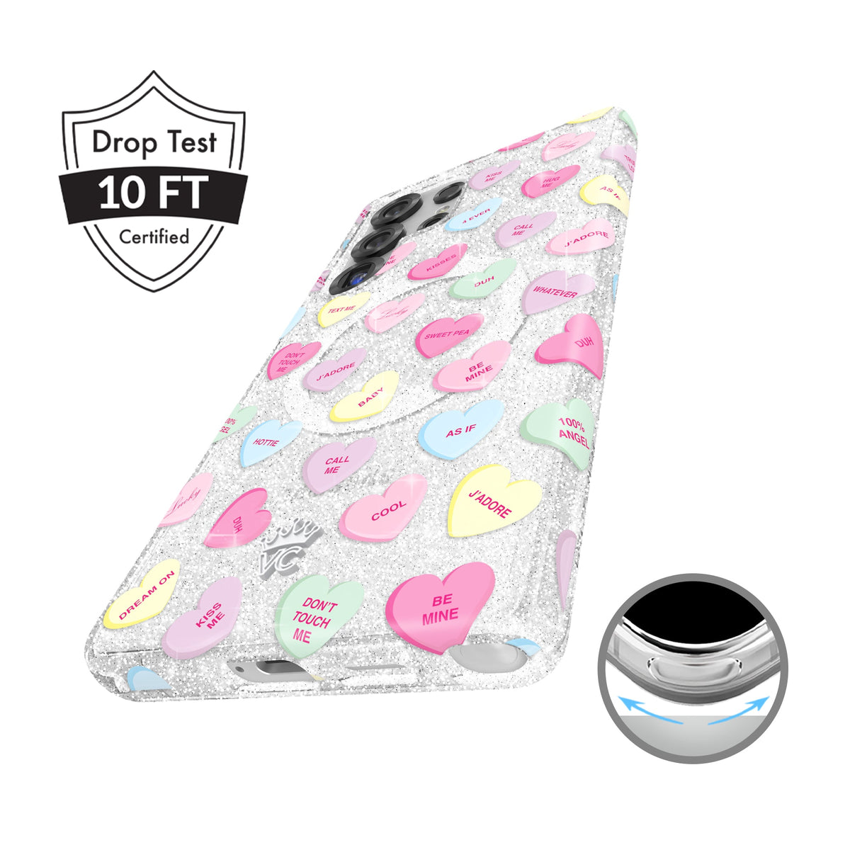 Sweet Hearts Glitter Samsung Case