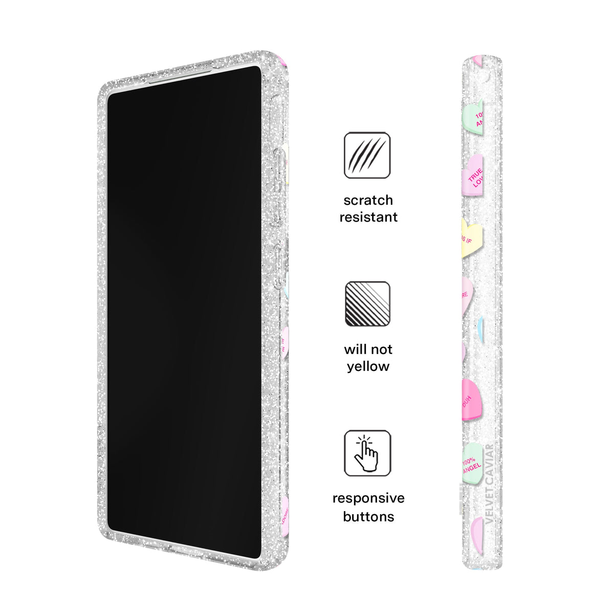 Sweet Hearts Glitter Samsung Case