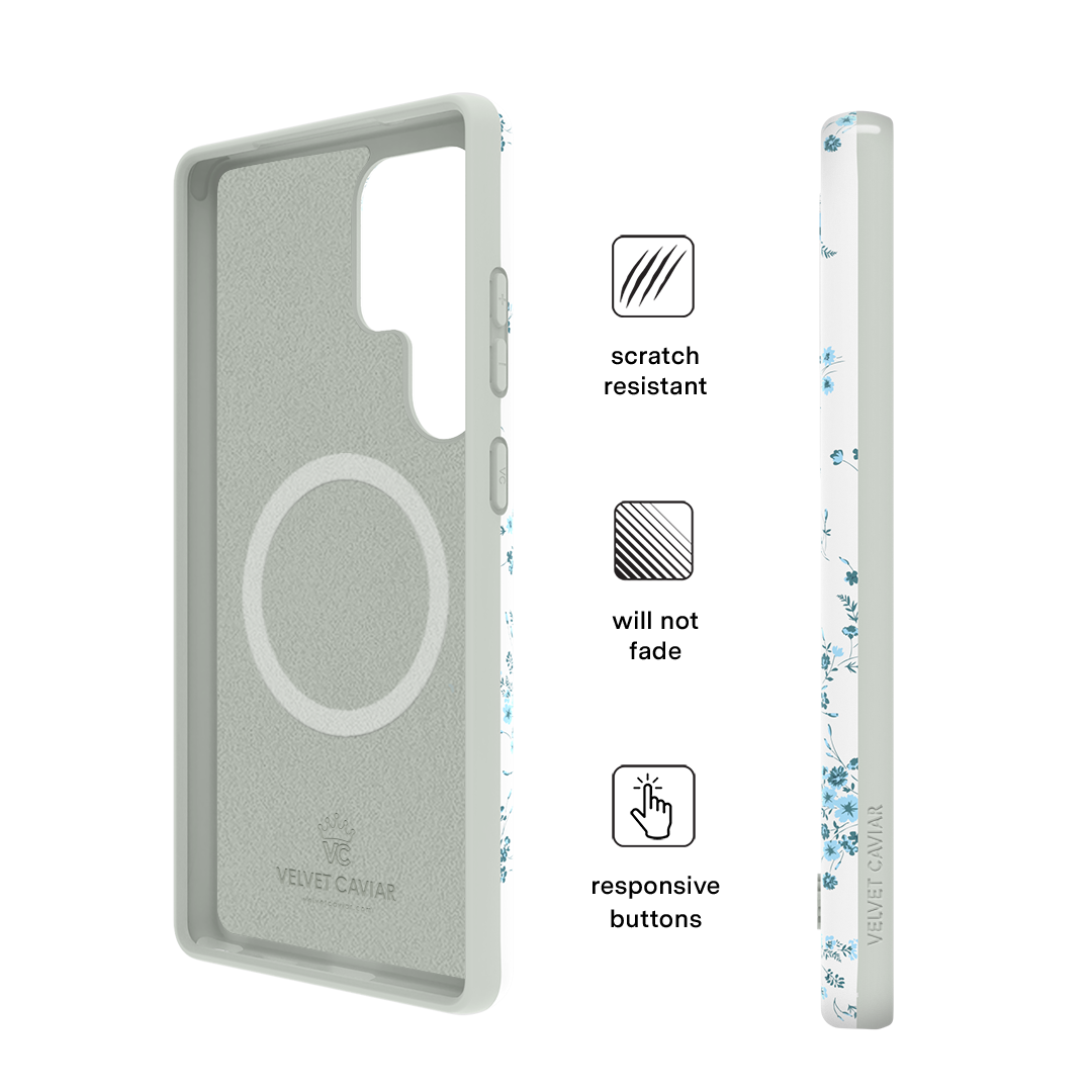French Blue Floral Samsung Case