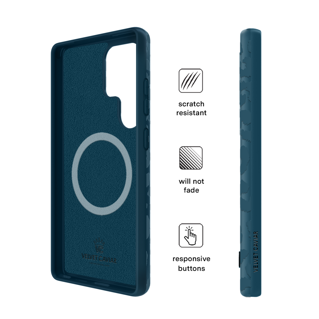 Metallic Navy Leopard Samsung Case