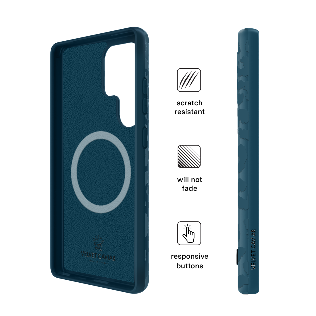 Metallic Navy Leopard Samsung Case