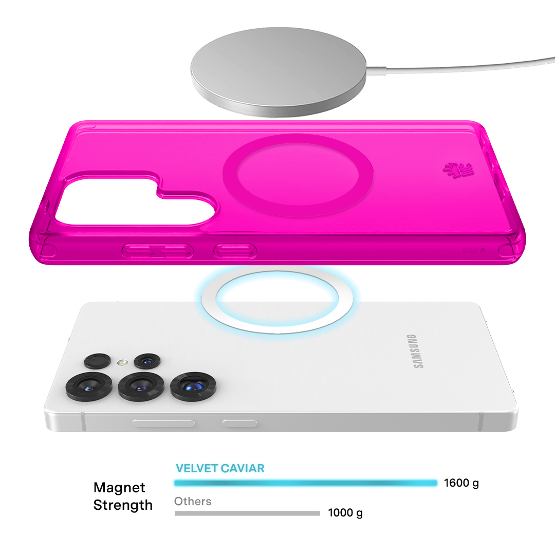 Neon Pink Clear Samsung Case