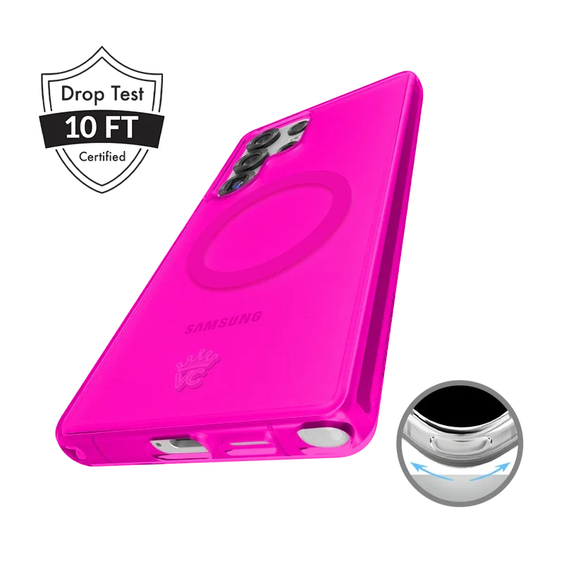 Neon Pink Clear Samsung Case