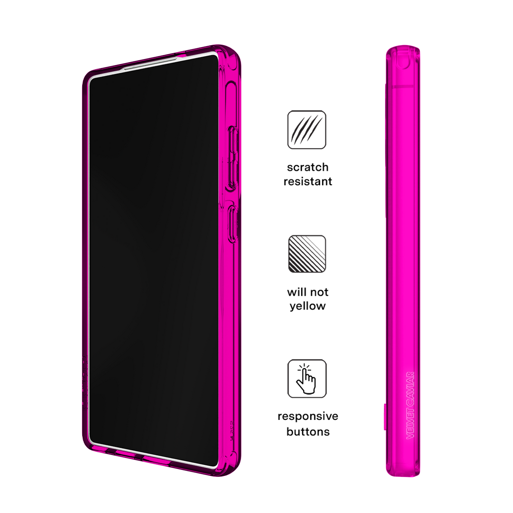 Neon Pink Clear Samsung Case