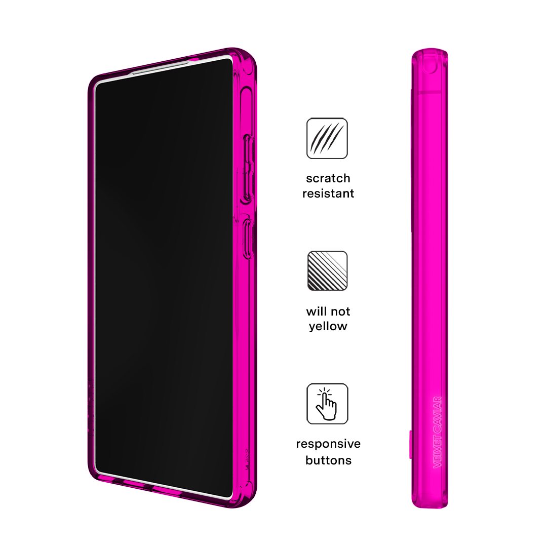 Neon Pink Clear Samsung Case