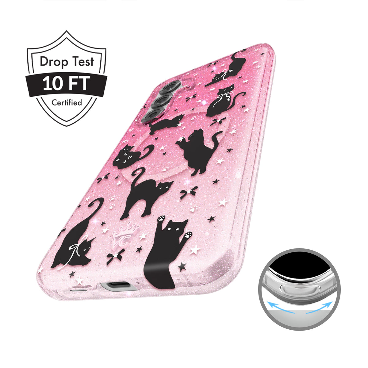Lucky Kittens Glitter Samsung Case