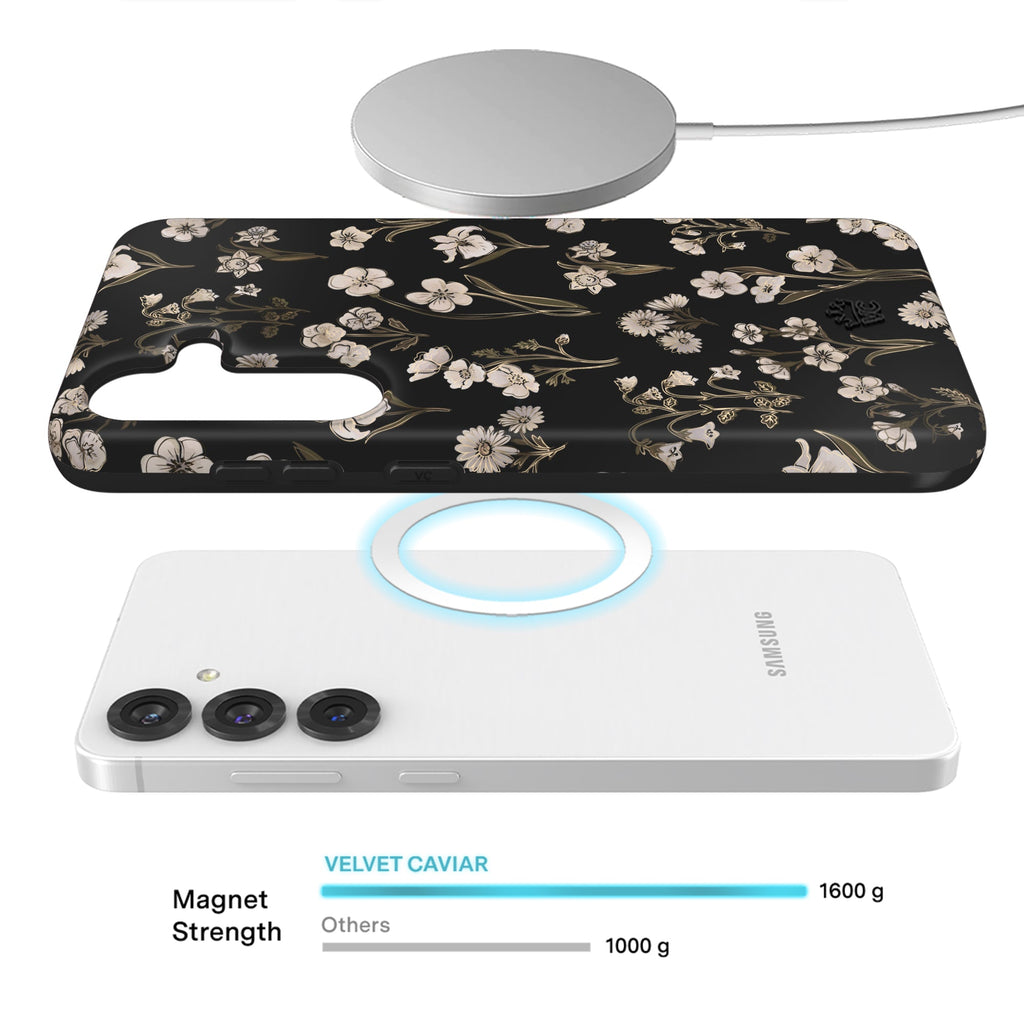 Nightbloom Gold Chrome Floral Samsung Case