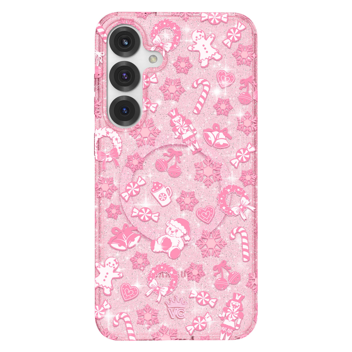 Pink Christmas Glitter Samsung Case