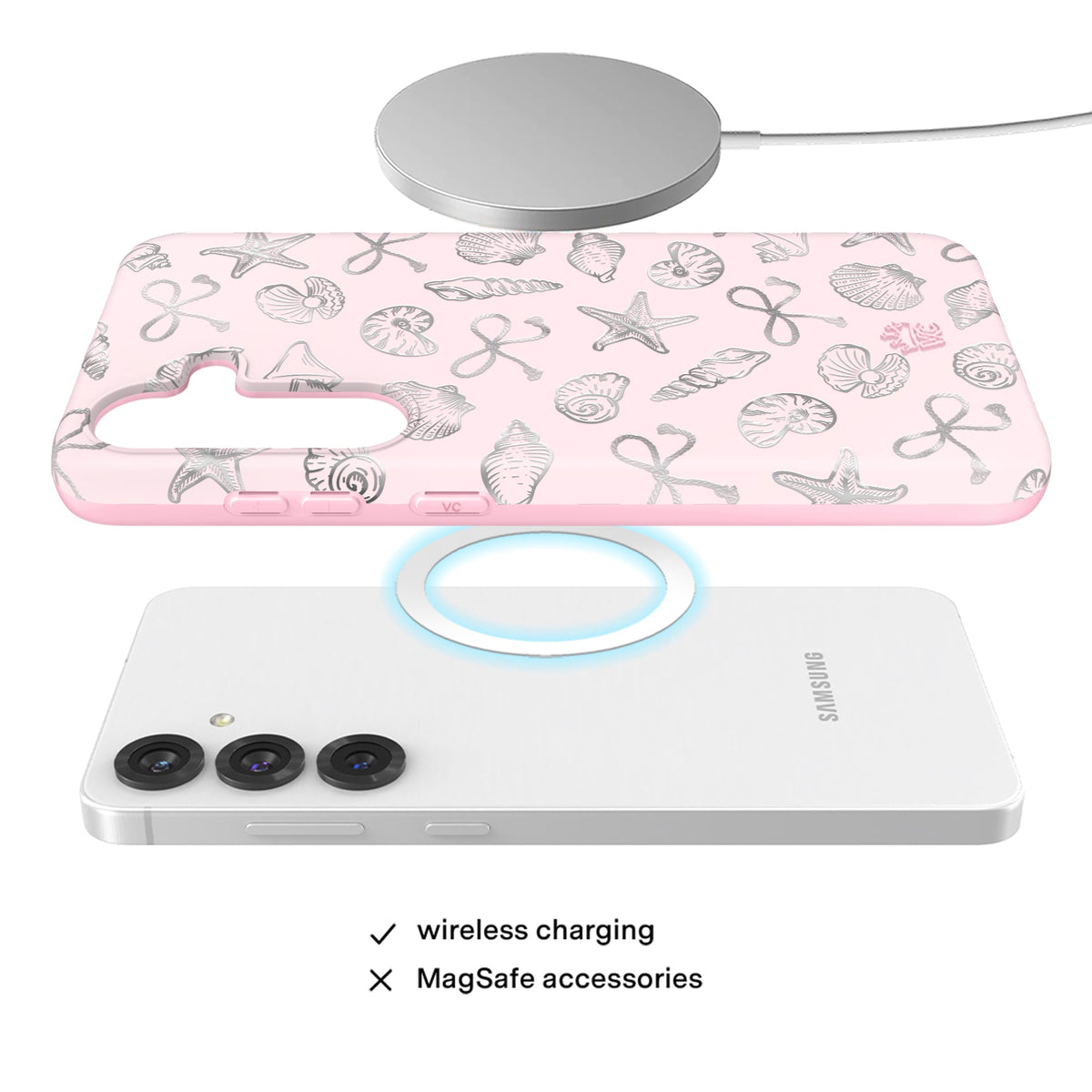 Pink Coastal Seashells Samsung Case