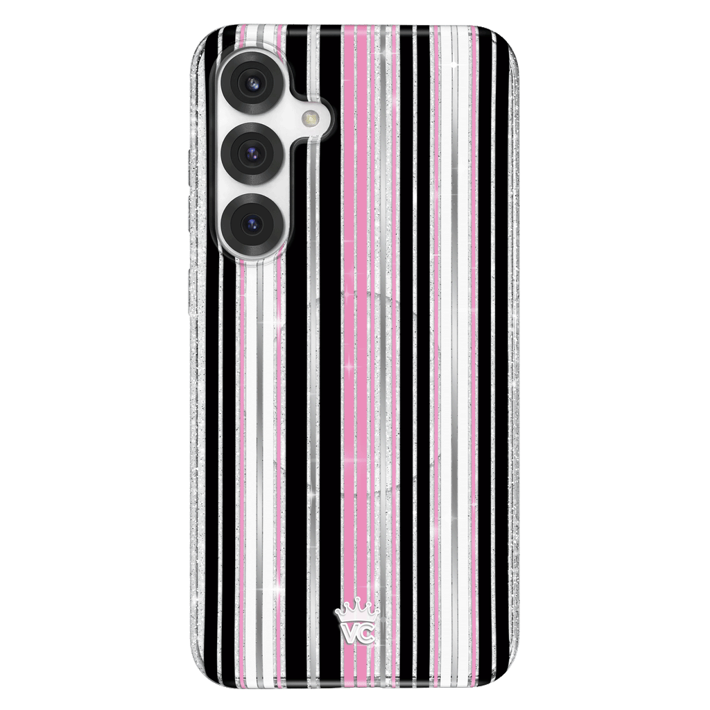 Pretty Punk Stripes Glitter Samsung Case