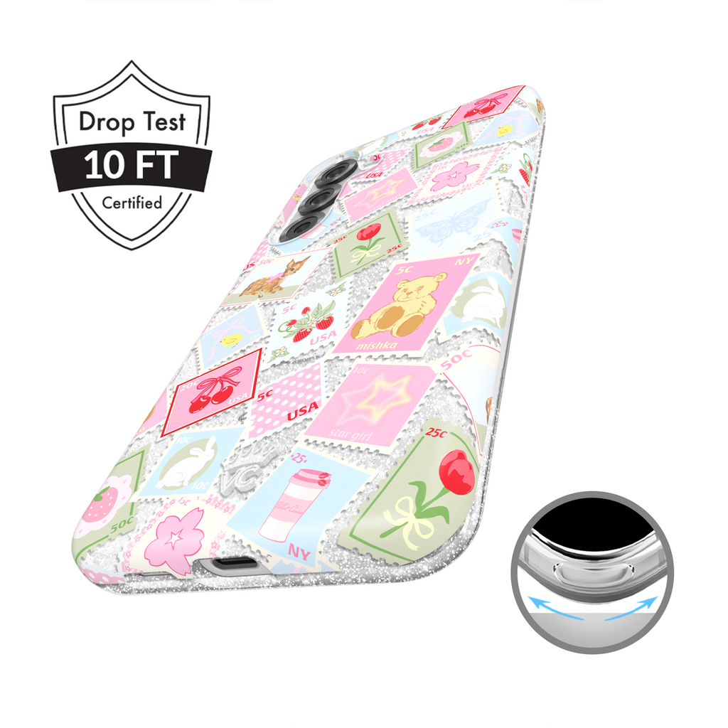 Spring Whimsy Stamps Glitter Samsung Case