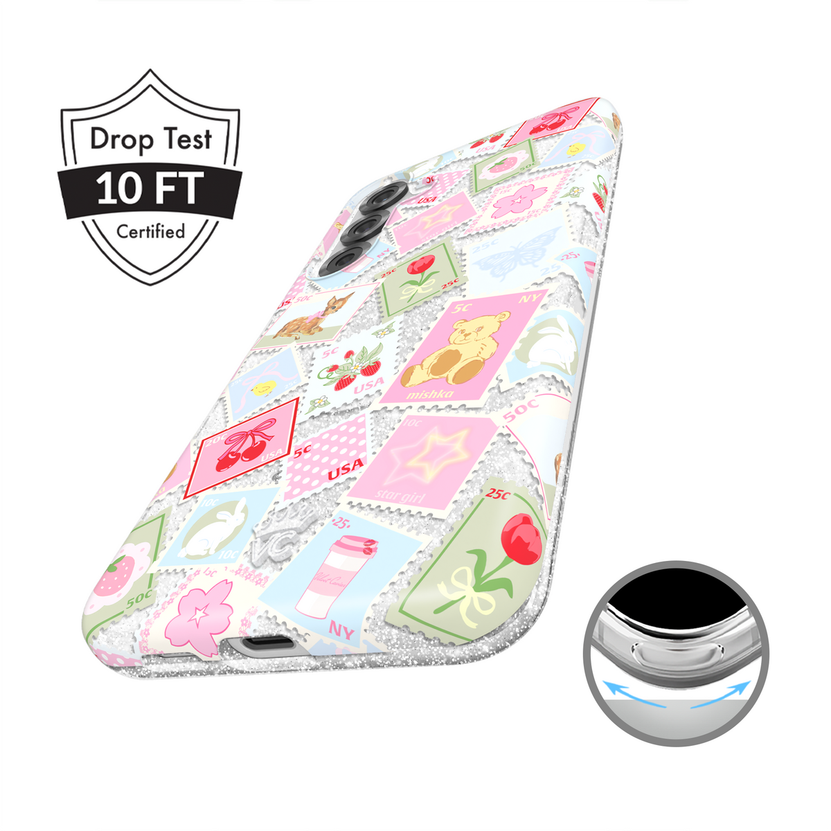 Spring Whimsy Stamps Glitter Samsung Case