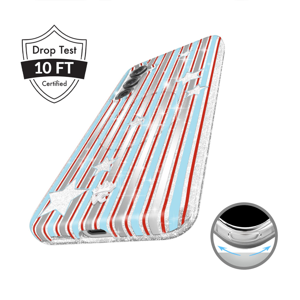 Stars & Stripes Glitter Samsung Case