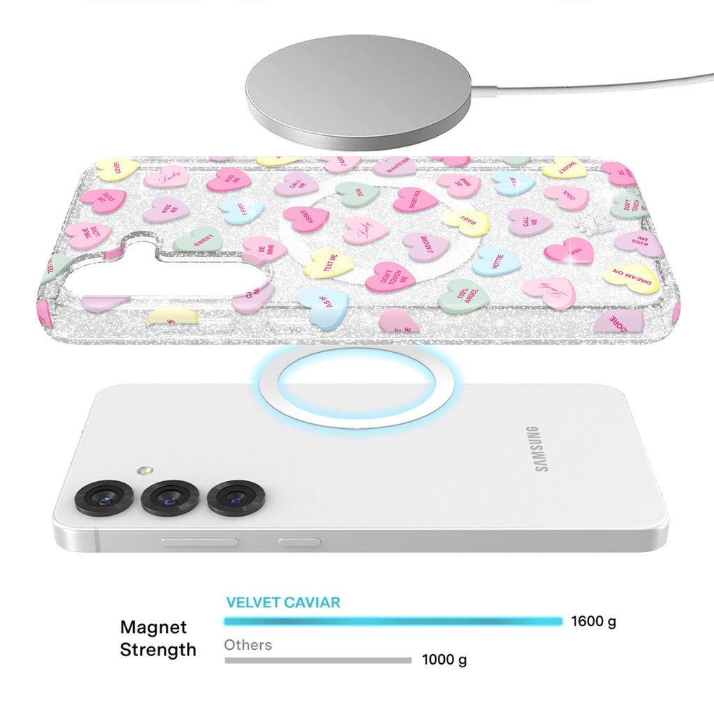 Sweet Hearts Glitter Samsung Case
