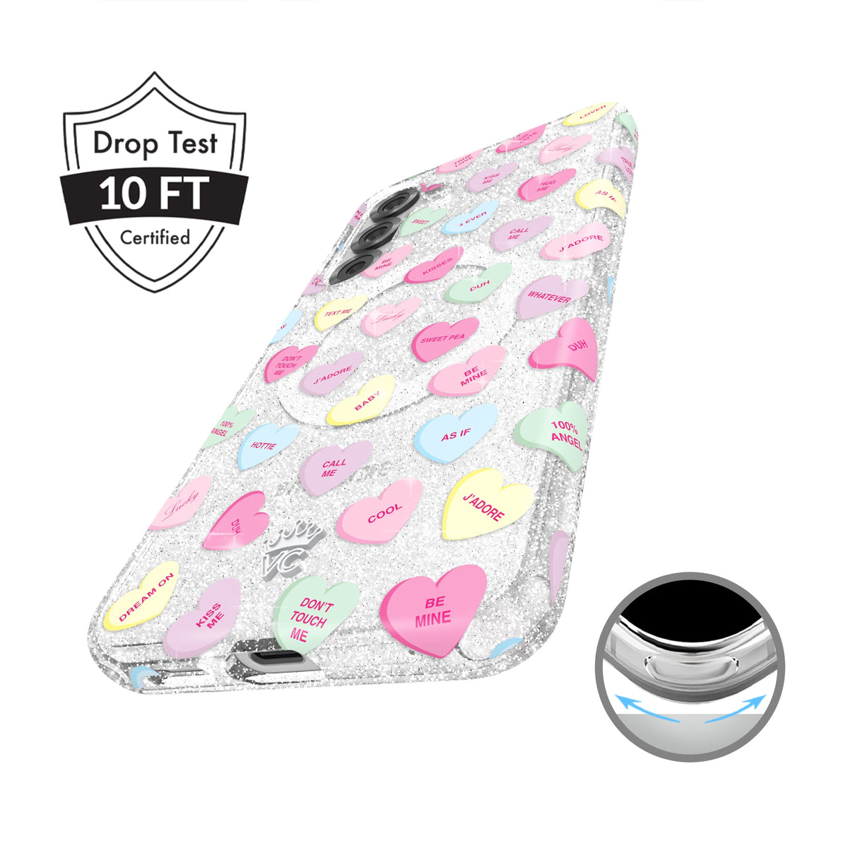Sweet Hearts Glitter Samsung Case