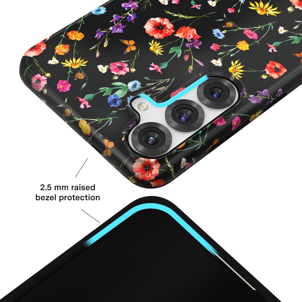 Black Wildflower Samsung Case