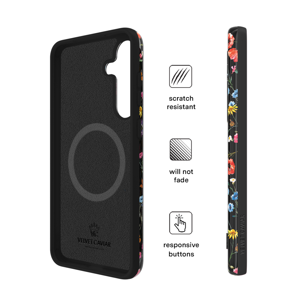 Black Wildflower Samsung Case