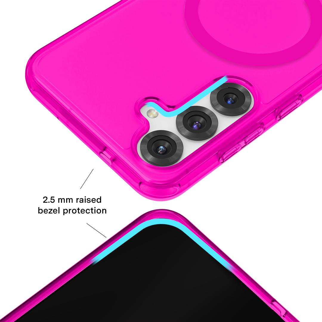 Neon Pink Clear Samsung Case