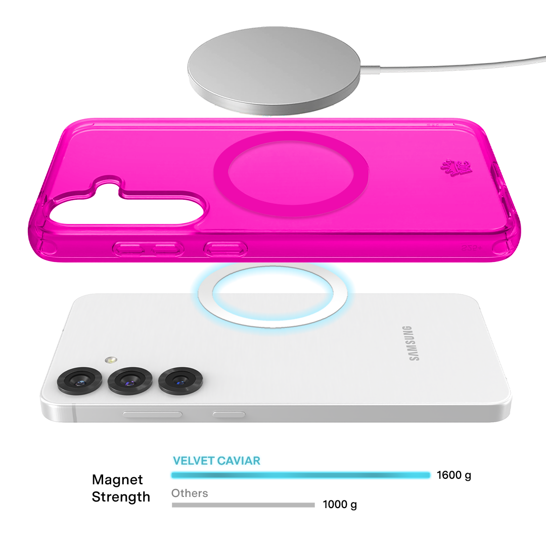 Neon Pink Clear Samsung Case