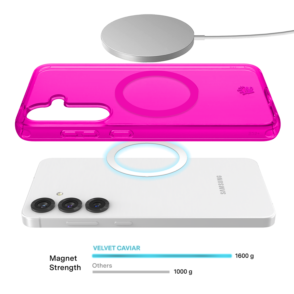 Neon Pink Clear Samsung Case