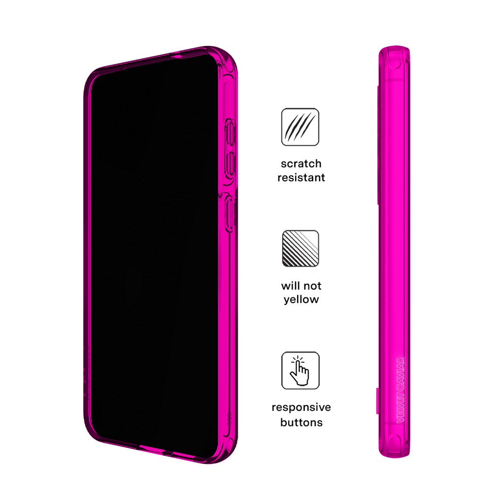 Neon Pink Clear Samsung Case