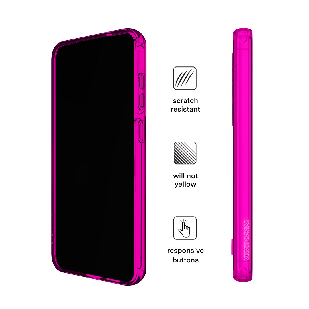 Neon Pink Clear Samsung Case