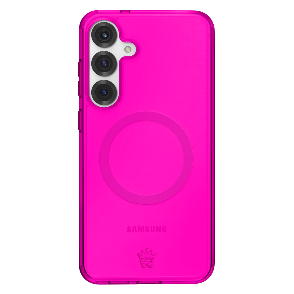 Neon Pink Clear Samsung Case