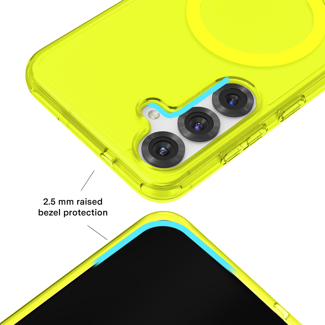 Neon Yellow Clear Samsung Case